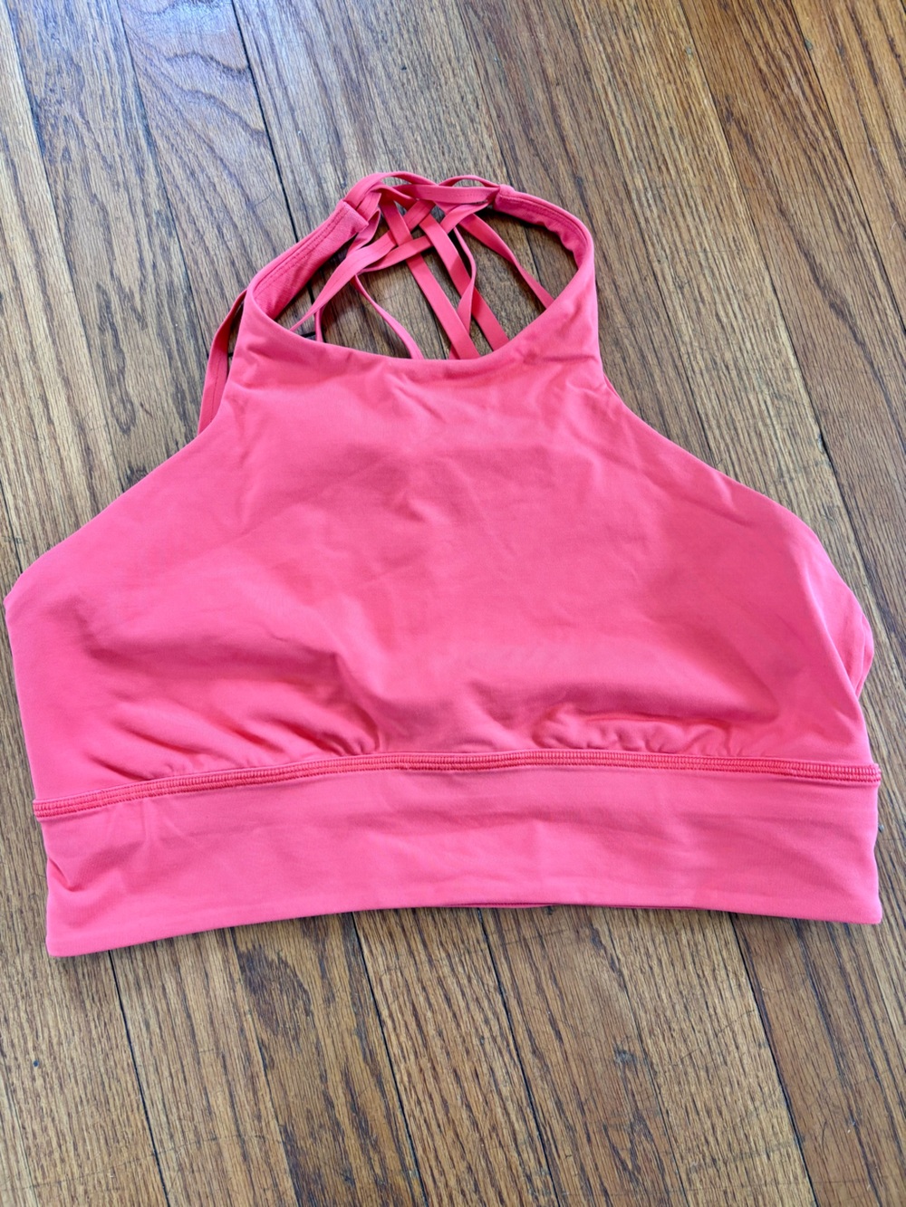 lululemon athletica Coral Pink High-Neck Long Line Sports Bra
